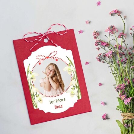 Martisor à planter, personnalisé avec une photo et un message - Perce-neige