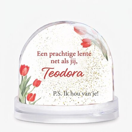 Gepersonaliseerde bureau-globe met foto en tekst - Een prachtige lente, net als jij