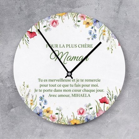 Montre personnalisée avec un message de remerciement - Floral