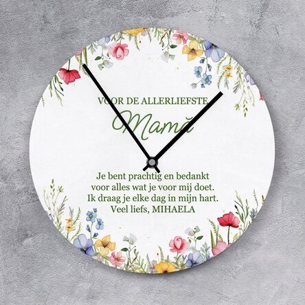 Gepersonaliseerd horloge met een bedankbericht - Floral