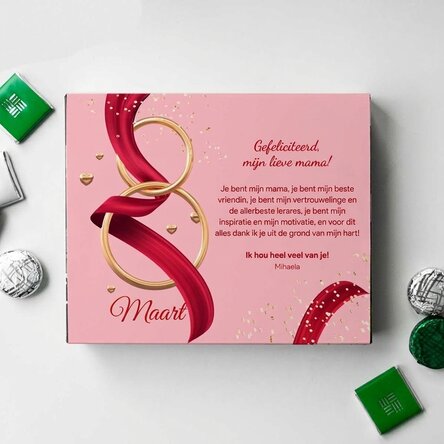 Gepersonaliseerde bonbondoos met boodschap - 8 maart