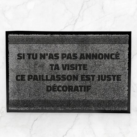 Paillasson d'entrée d'intérieur personnalisé - Visite imprévue