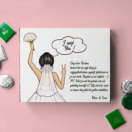 Gepersonaliseerd bonbonnière met boodschap - Bride to be