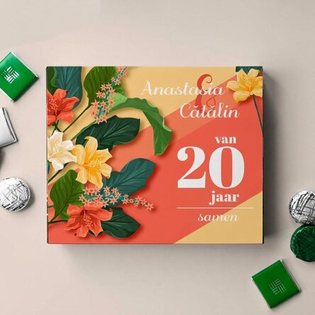 Gepersonaliseerde bonbonnière met boodschap - Flowers