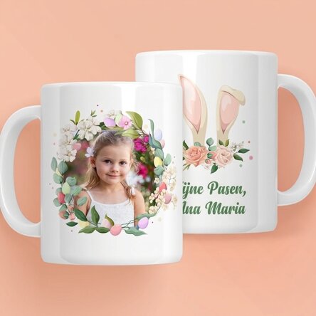 Gepersonaliseerde mok met naam en foto - Cute Easter