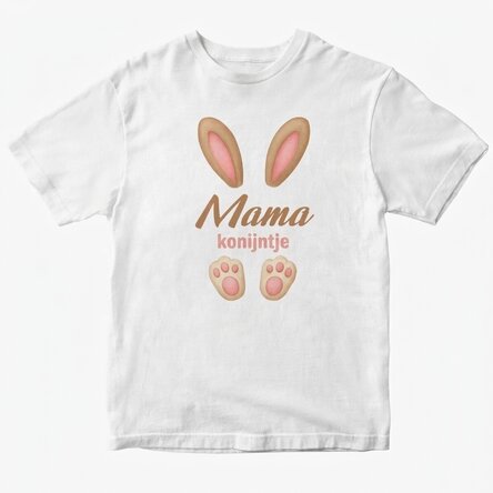 Gepersonaliseerd katoenen T-shirt voor Pasen - Konijnenoren