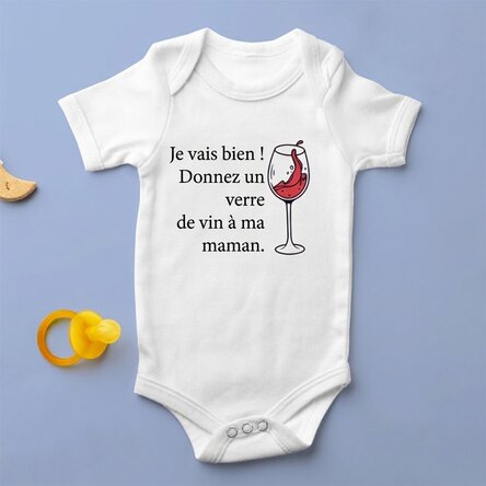 Body pour bébé personnalisé avec un texte - Wine