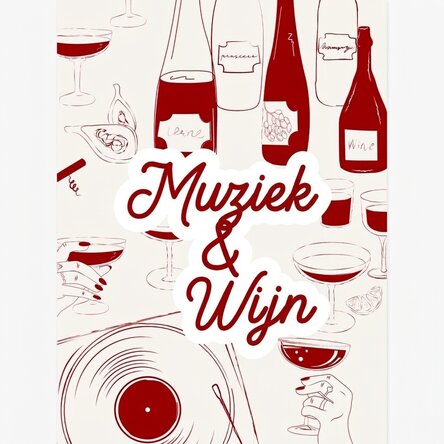 Poster Muziek & Wijn