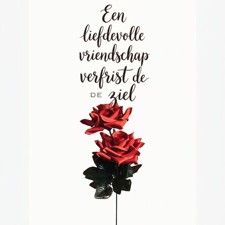Poster ‘Vriendschap’ met rozen