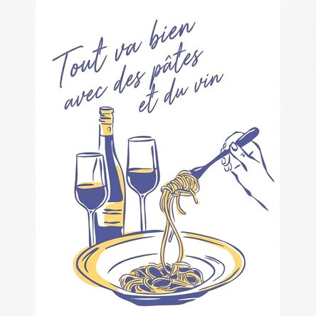 Affiche « Some Pasta & Wine »