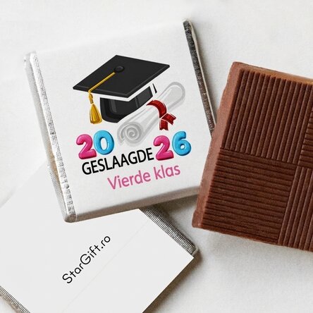 Gepersonaliseerde mini-chocolade met tekst - Ik ben afgestudeerd