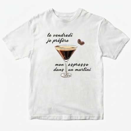 T-shirt en coton personnalisé avec un texte - Espresso Martini