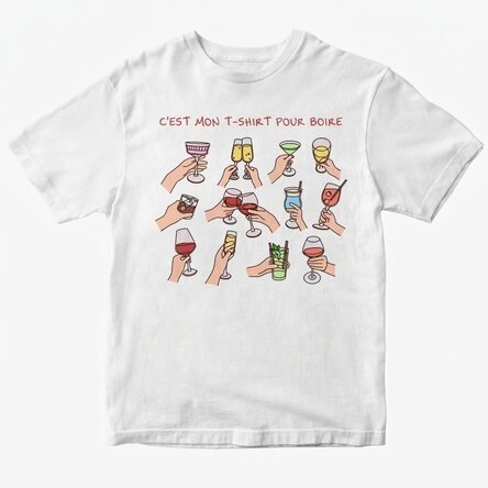 T-shirt en coton personnalisé avec un texte - My drinking shirt