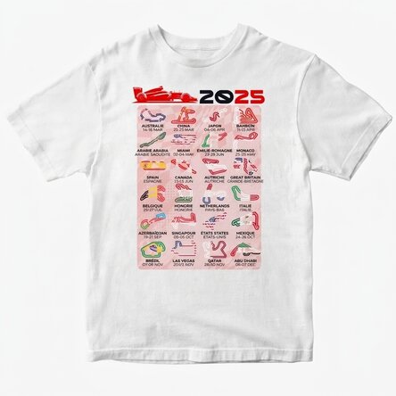 T-shirt en coton personnalisé avec un texte - Formule 1 2025