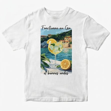 T-shirt en coton personnalisé avec un texte - Running on Gin