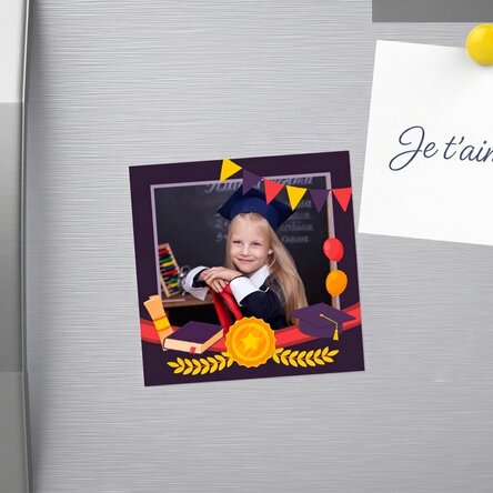 Aimant 10 x 10 personnalisé avec photo - Remise des diplômes