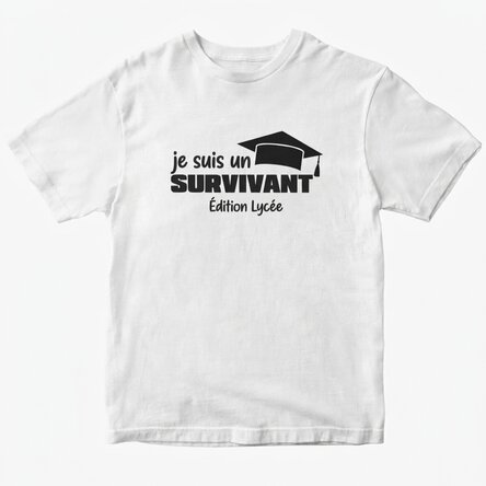 T-shirt en coton personnalisé avec inscription - Survivor