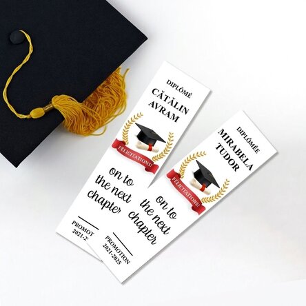 Marque-page personnalisé avec texte - Remise des diplômes