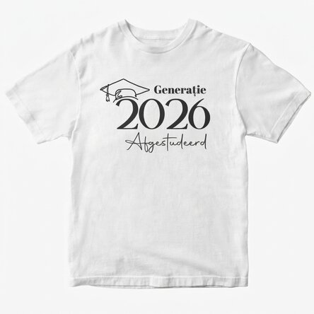 Katoenen T-shirt met gepersonaliseerde tekst - Afstuderen