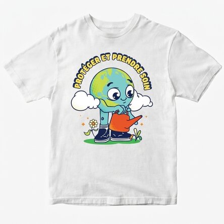 T-shirt en coton personnalisé pour enfants - Save and care