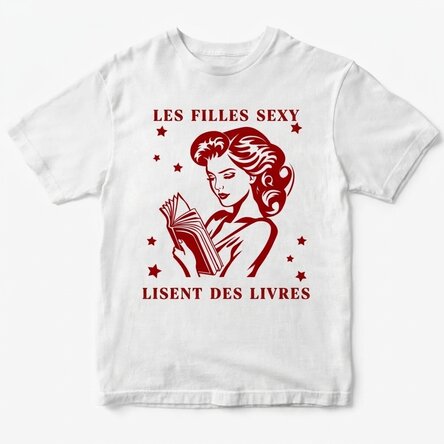T-shirt en coton personnalisé - « Hot girls read books »
