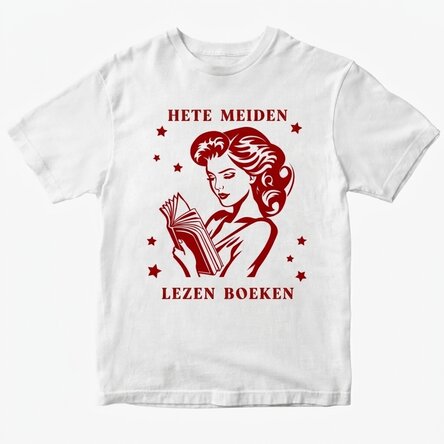 Gepersonaliseerd katoenen T-shirt - Hot girls read books