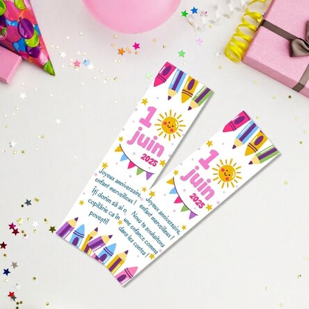 Marque-page personnalisé avec un message pour la Journée de l'enfant