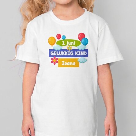 Katoenen T-shirt voor kinderen, gepersonaliseerd met een tekst - Kinderdag
