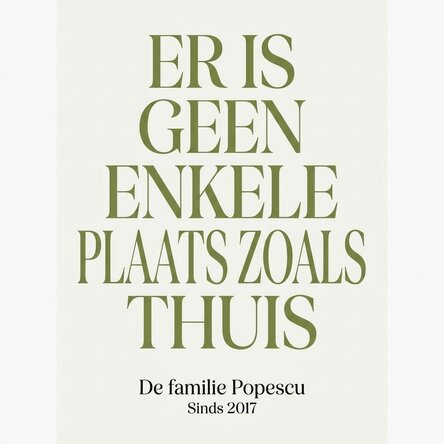 Gepersonaliseerde poster met boodschap - Home