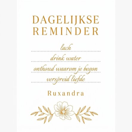 Gepersonaliseerde poster met tekst - Daily Reminder
