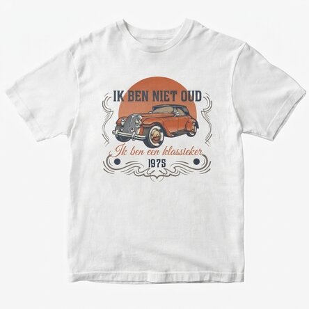 Katoenen T-shirt met gepersonaliseerde tekst - I'm a classic