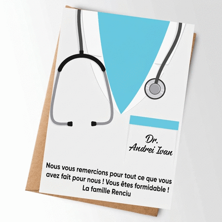 Carte personnalisée avec texte - Pour les médecins