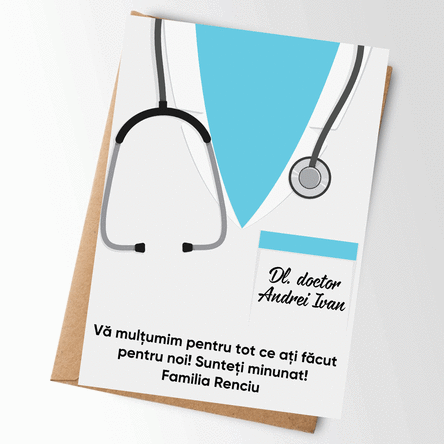Gepersonaliseerde kaart met tekst - Voor artsen