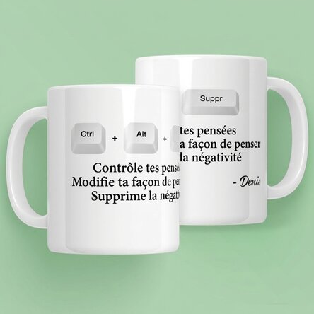 Tasse personnalisée avec inscription - Ctrl + Alt + Del