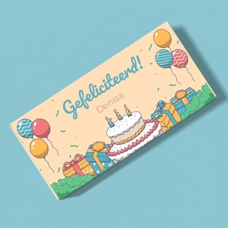 Chocolade met gepersonaliseerde tekst - Verjaardagsfeestje