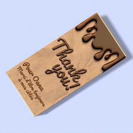 Chocolat personnalisé avec le message « Thank you ! »