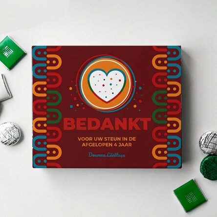 Gepersonaliseerde bonbondoos met boodschap - Kleurrijke waardering