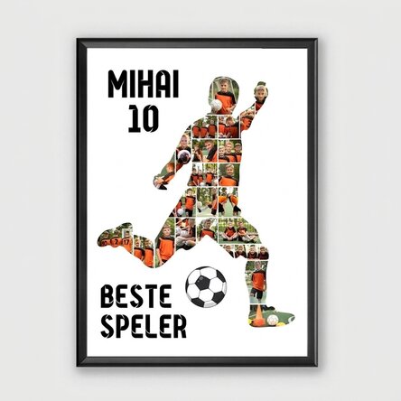 Gepersonaliseerd schilderij met 23 foto's en tekst - Voetbal