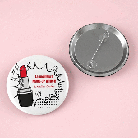 Badge personnalisé avec texte - Maquilleuse professionnelle