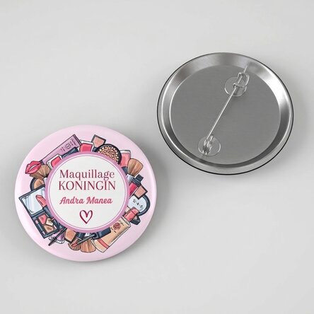Gepersonaliseerde button met boodschap - Make-up Artist