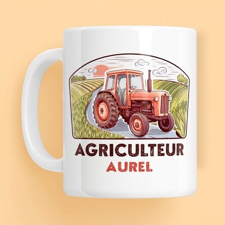 Tasse personnalisée avec inscription pour les agriculteurs - Tracteur