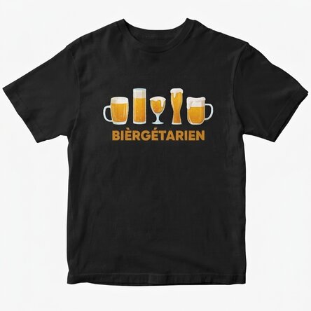 T-shirt en coton personnalisé avec un texte - Beergetarian