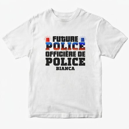 T-shirt en coton personnalisé avec l'inscription « Future police officer »