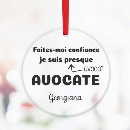 Décoration ronde personnalisée avec texte - Avocat