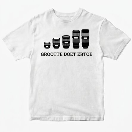 Gepersonaliseerd katoenen T-shirt voor fotografen - Size Matters
