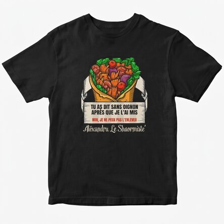 T-shirt en coton personnalisé avec un texte - Shaormar