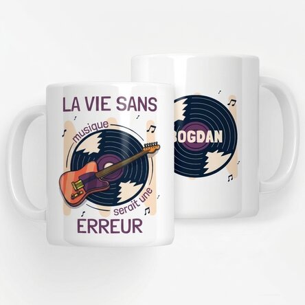 Tasse personnalisée avec inscription - Musique