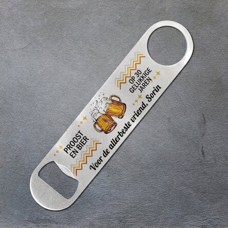 Gepersonaliseerde bieropener met tekst - Cheers and beers