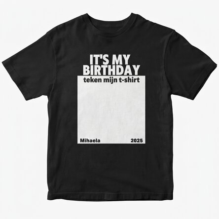 Katoenen T-shirt met eigen tekst - Sign my shirt
