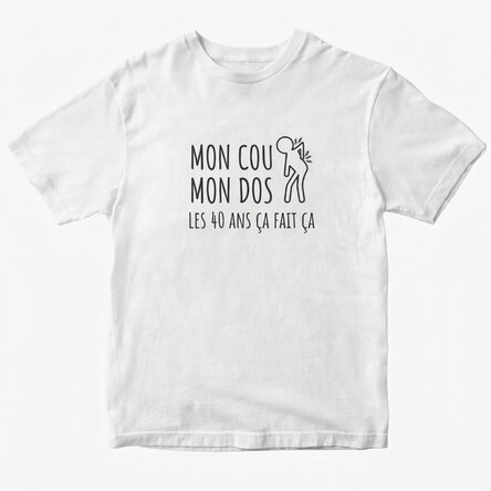 T-shirt en coton personnalisé avec un texte - Age pain